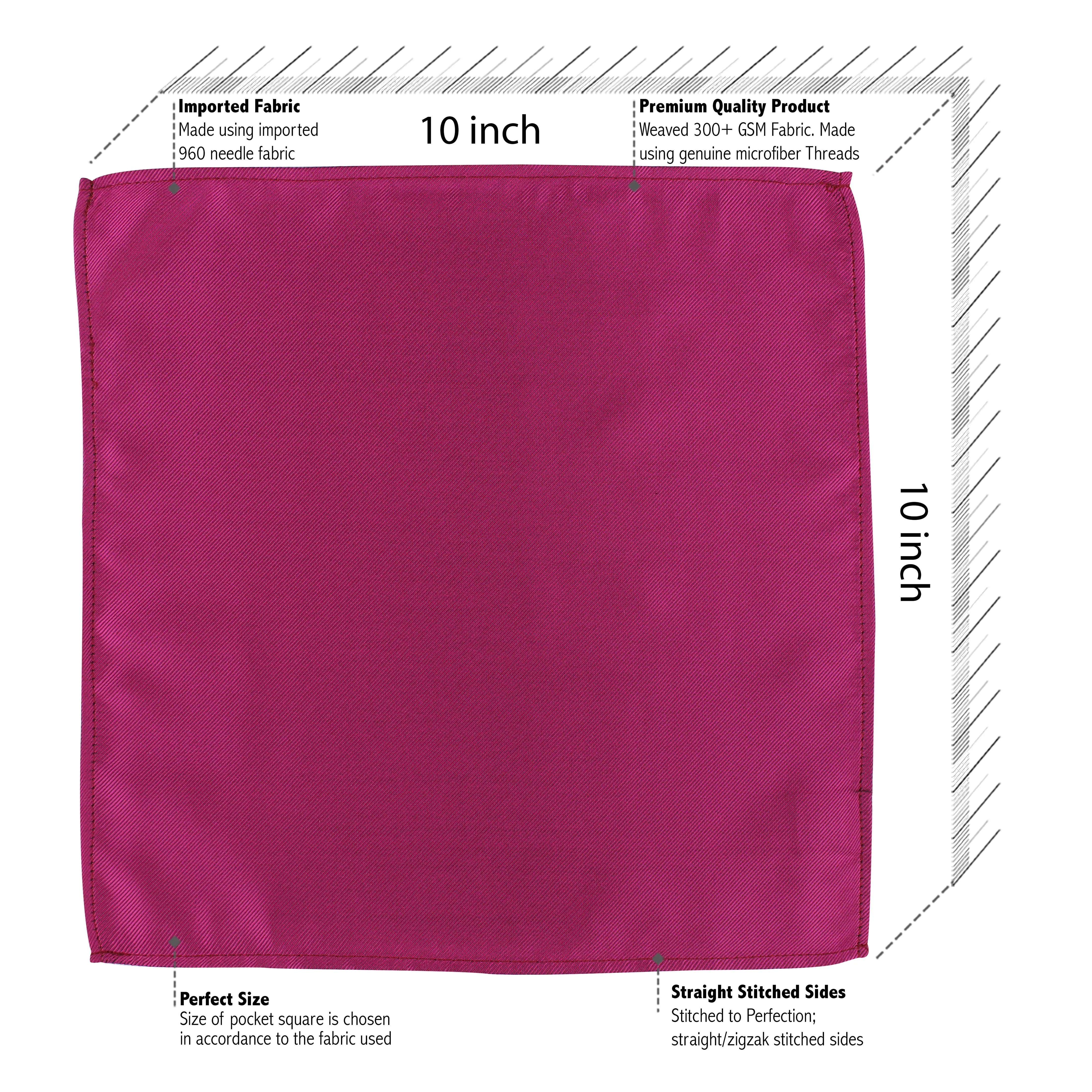 Kovove The Essentials Self Striped Pink Pocket Square For Men