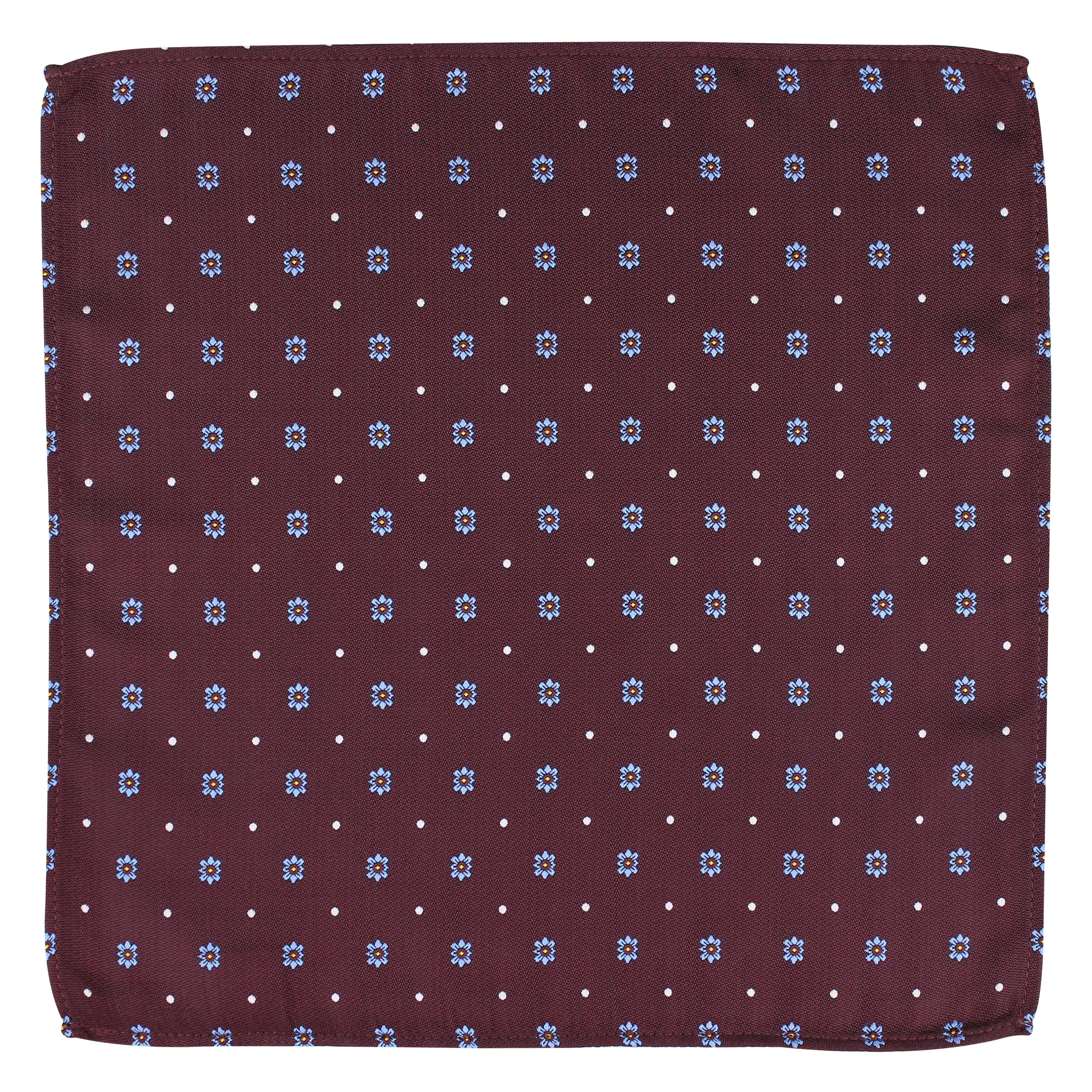 Kovove The Floral Polka Fusion Maroon Pocket Square For Men