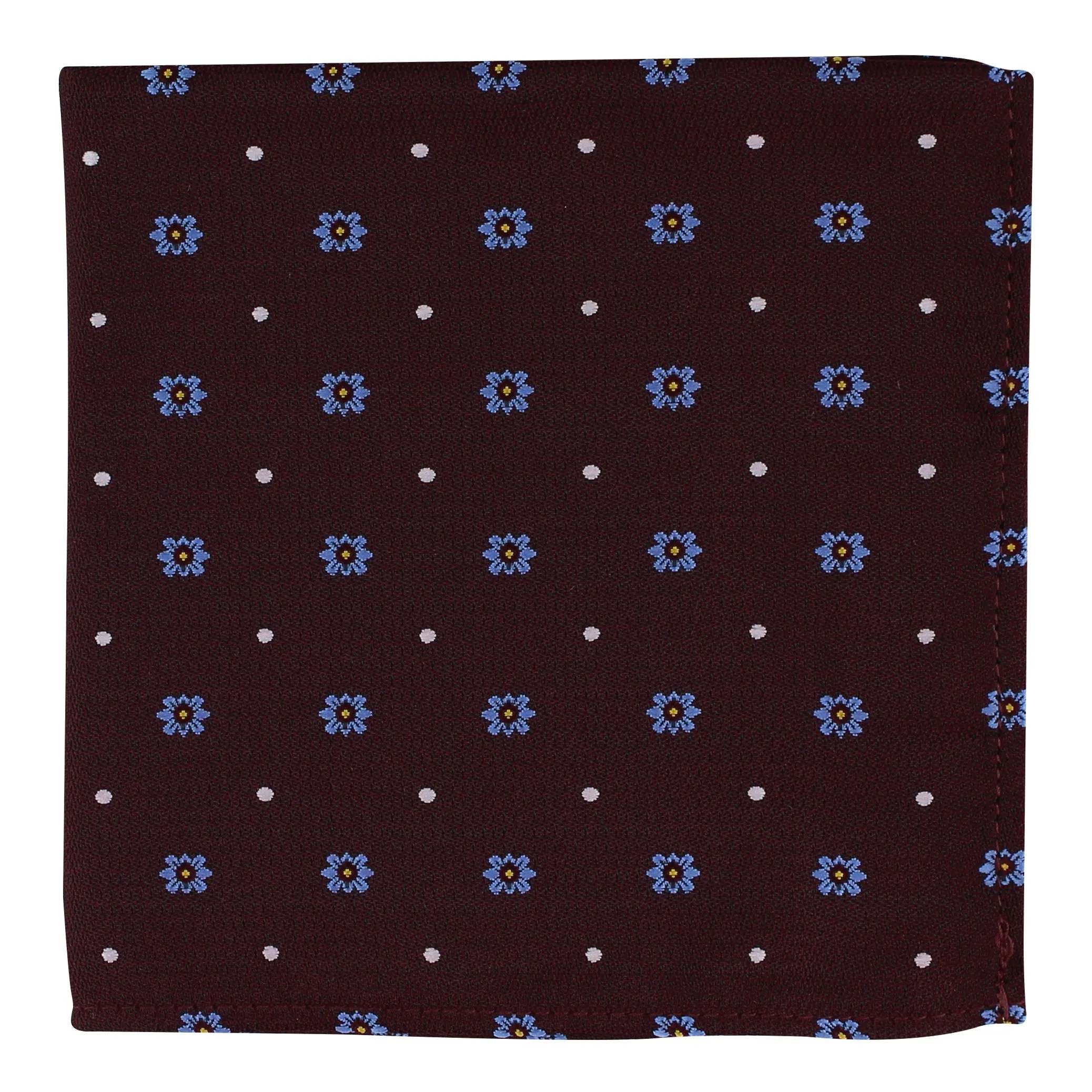 Kovove The Floral Polka Fusion Maroon Pocket Square For Men