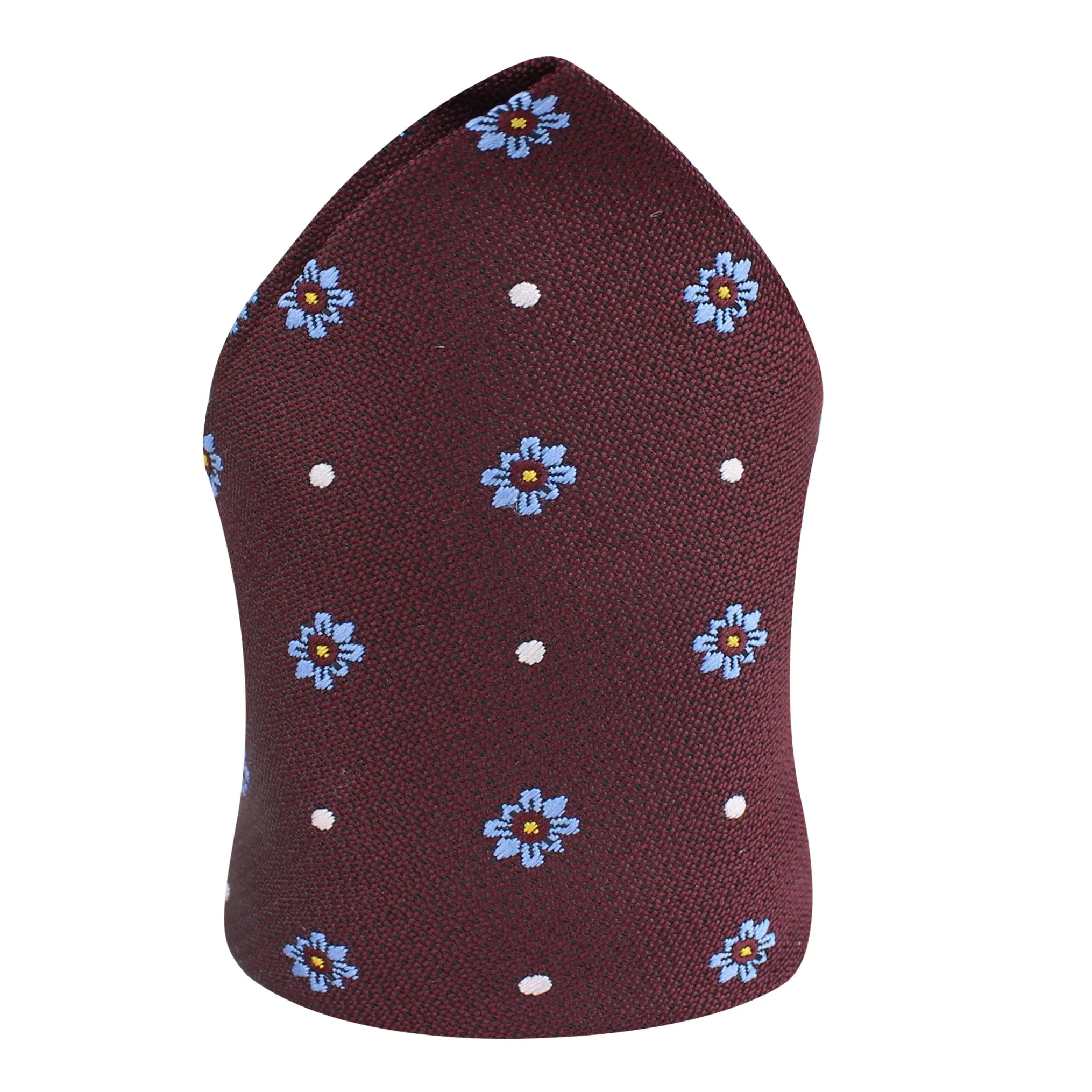 Kovove The Floral Polka Fusion Maroon Pocket Square For Men