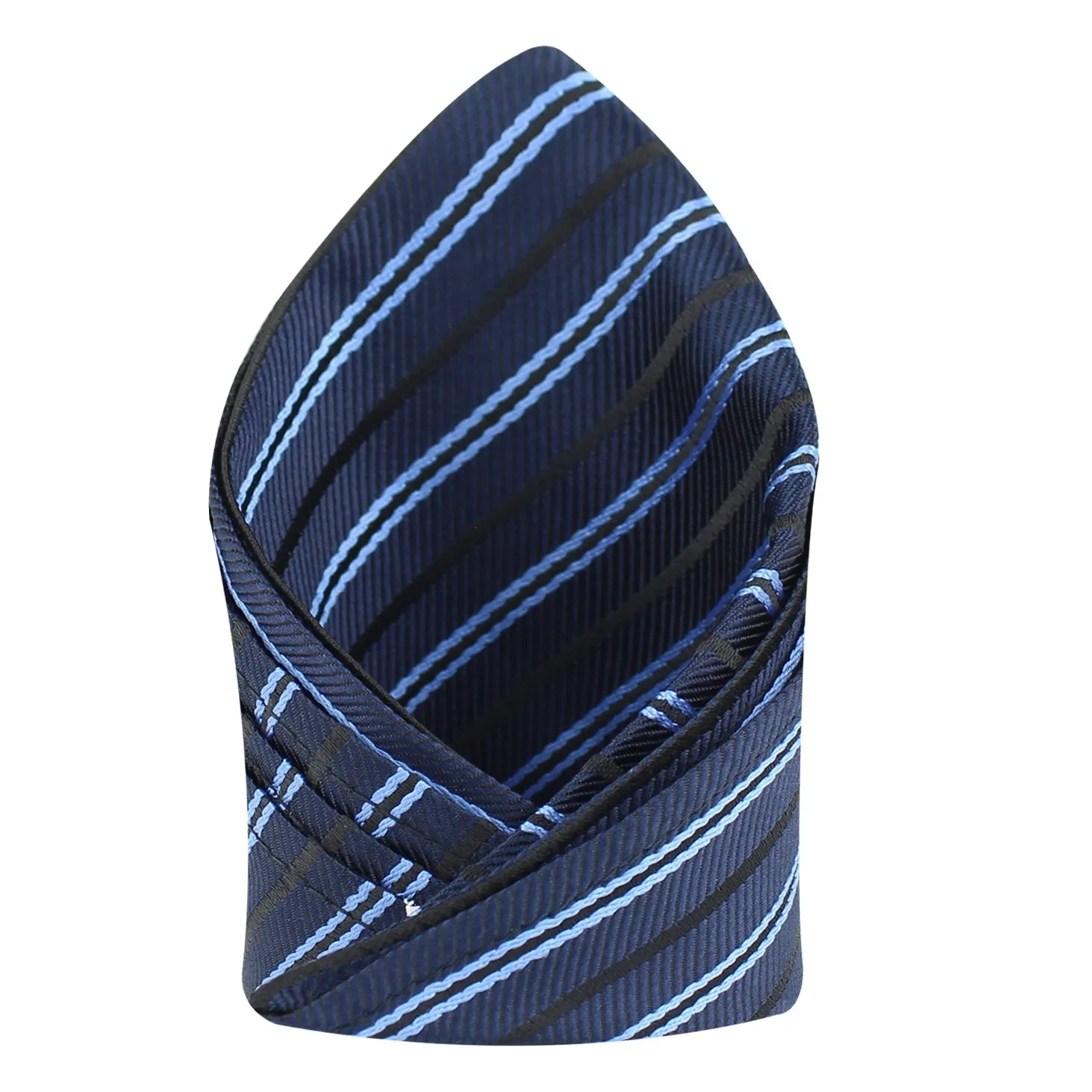 Kovove The Striped Treat Blue Pocket Square For Men