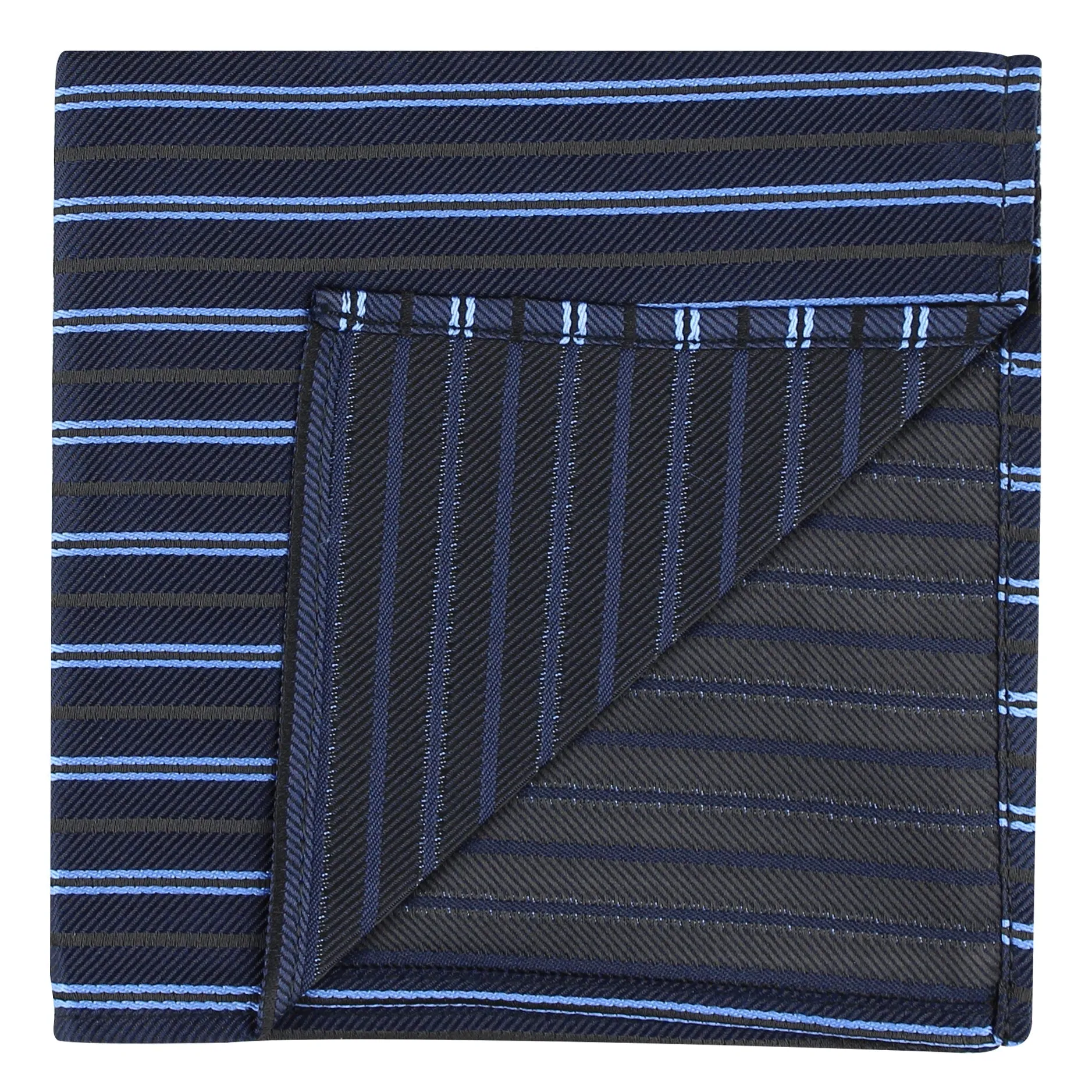 Kovove The Striped Treat Blue Pocket Square For Men