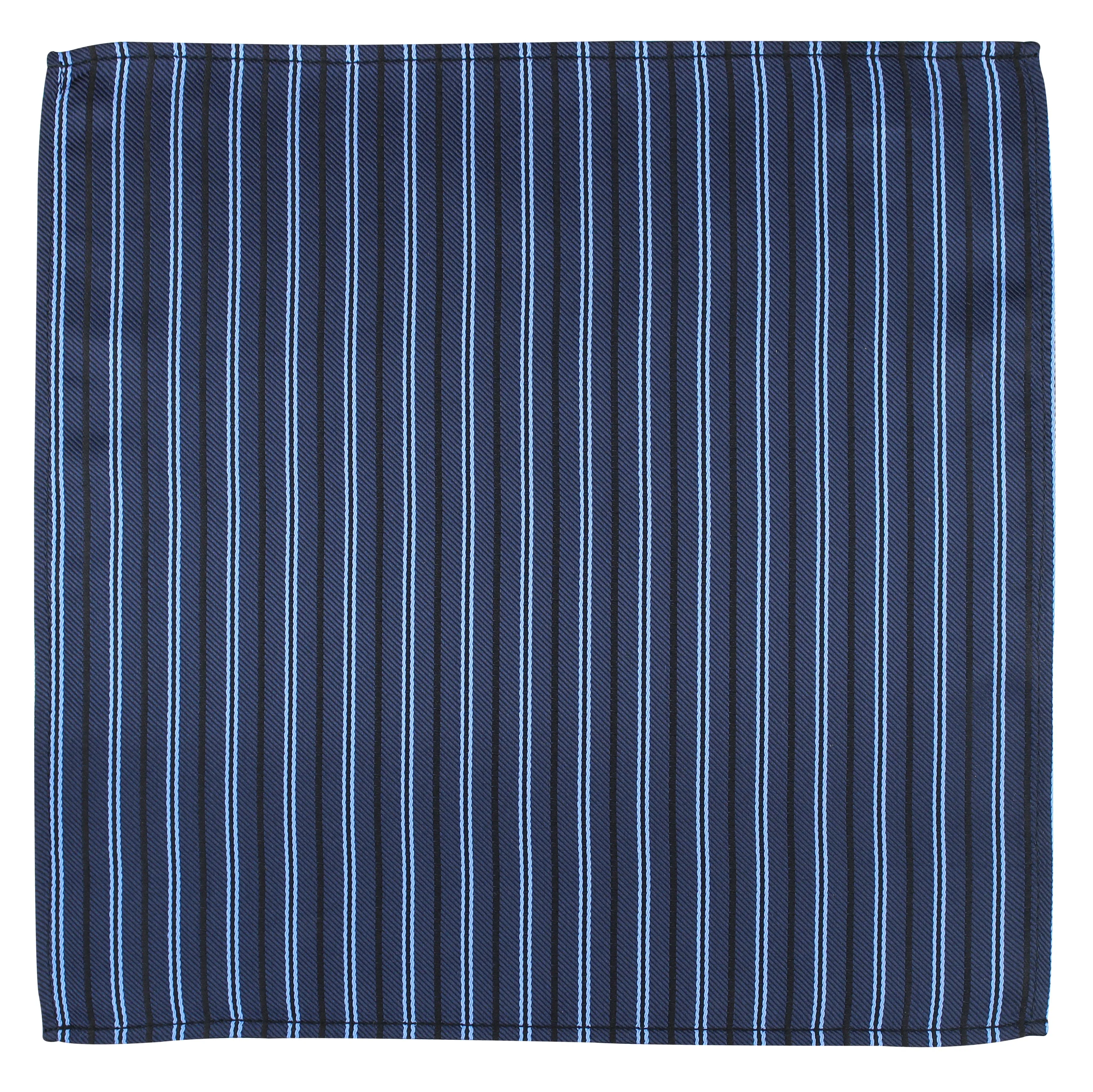 Kovove The Striped Treat Blue Pocket Square For Men