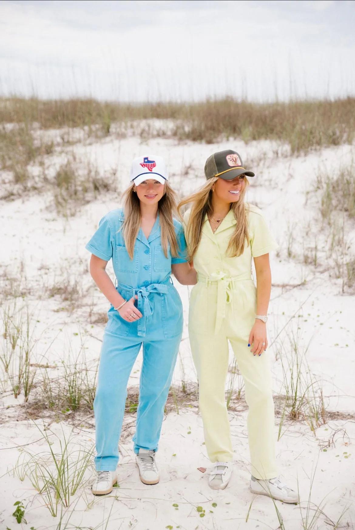 Kylie Washed Utility Jumpsuit - Lime Yellow
