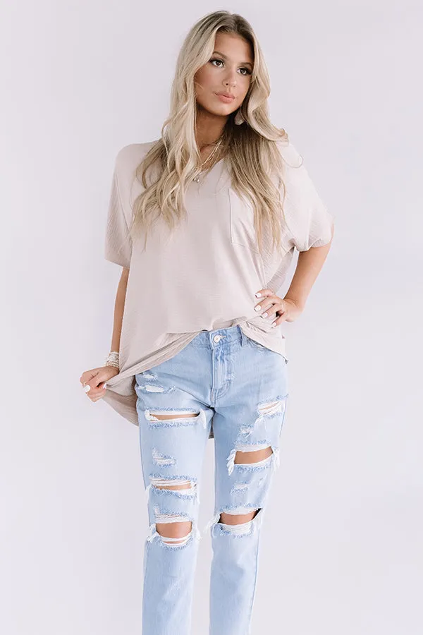 L.A. Lifestyle Shift Top In Warm Taupe