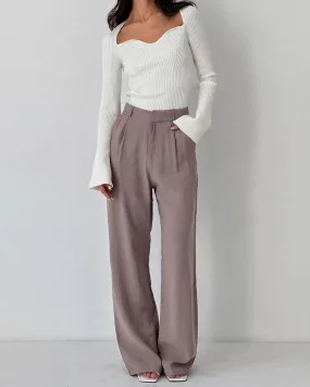 Ladies Stright Leg Pleated Loose Pants C-K6028