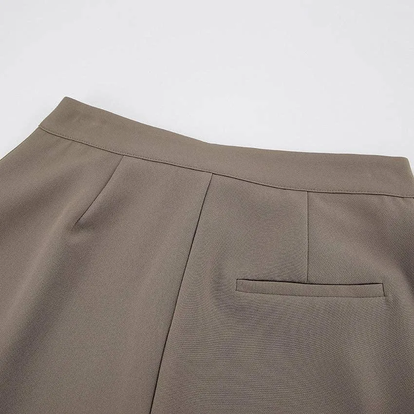 Ladies Stright Leg Pleated Loose Pants C-K6028