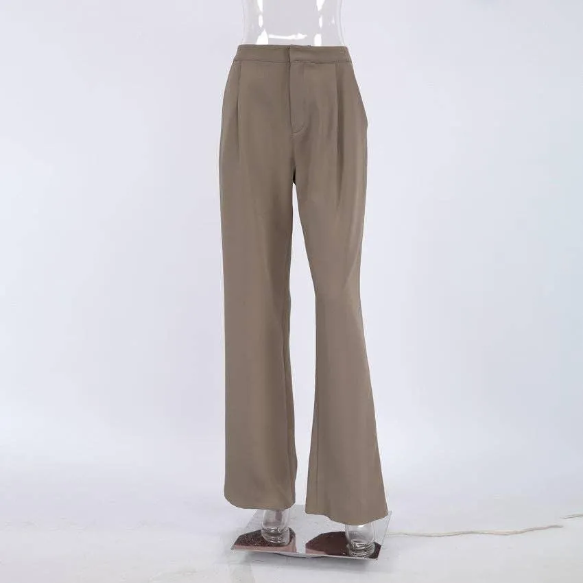 Ladies Stright Leg Pleated Loose Pants C-K6028