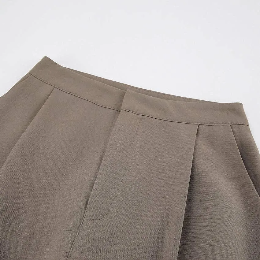 Ladies Stright Leg Pleated Loose Pants C-K6028