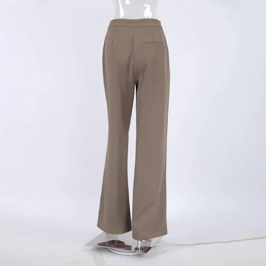 Ladies Stright Leg Pleated Loose Pants C-K6028