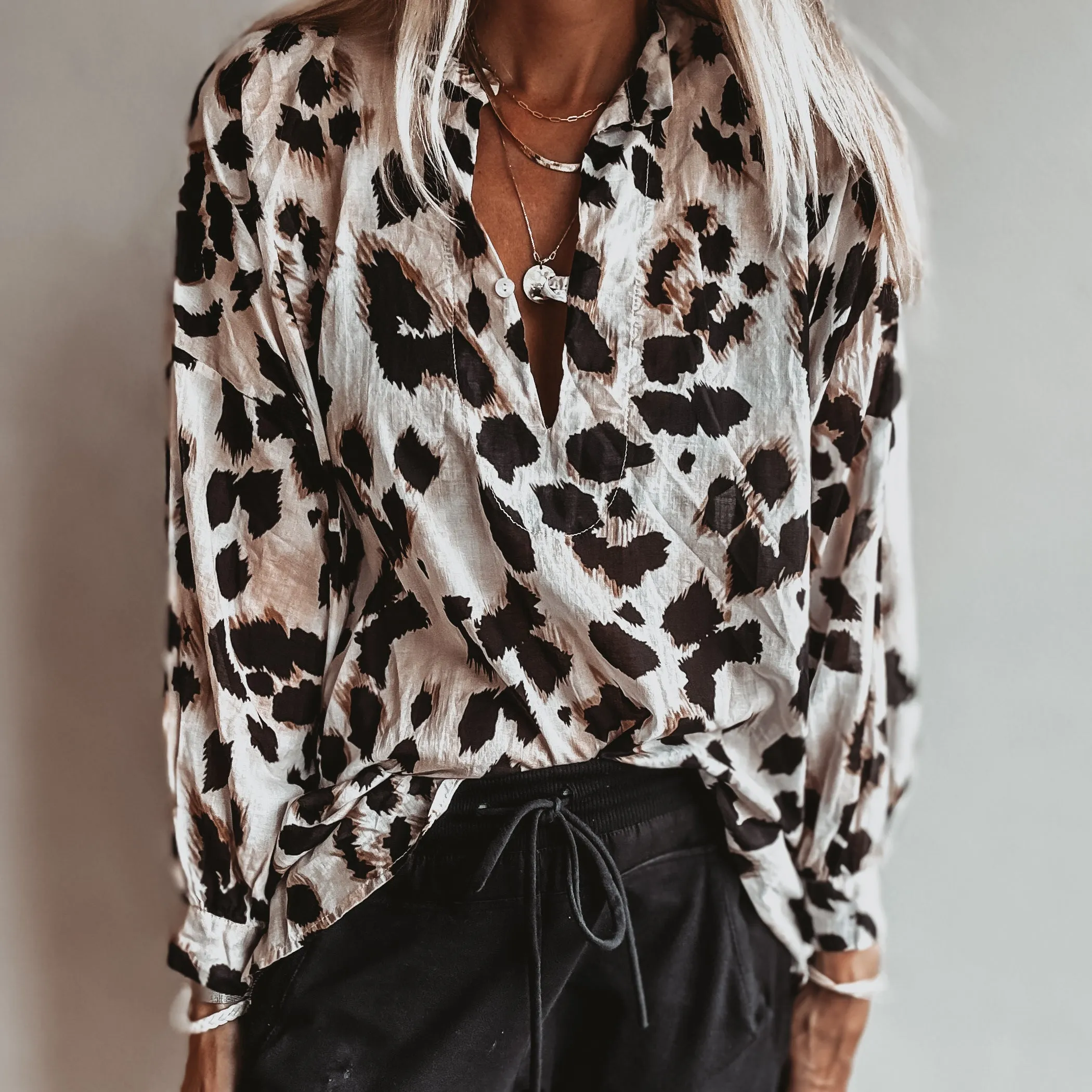 Leopard Mirabalono pattern blouse *NEW*