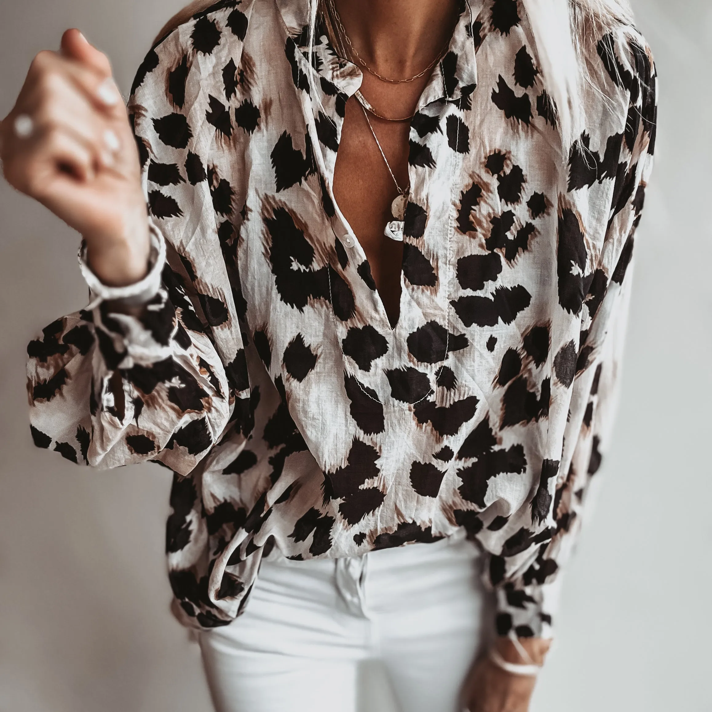 Leopard Mirabalono pattern blouse *NEW*