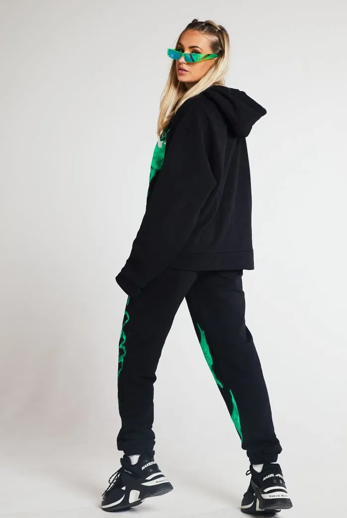 Lime Butterfly Print Joggers