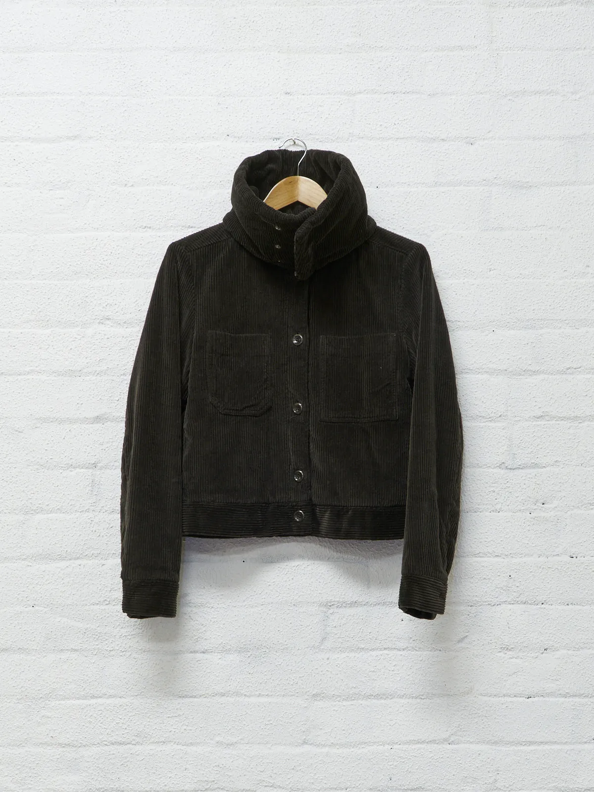 Maison Martin Margiela 6 2000s brown corduroy neck warmer "SHORT" jacket - sz 40