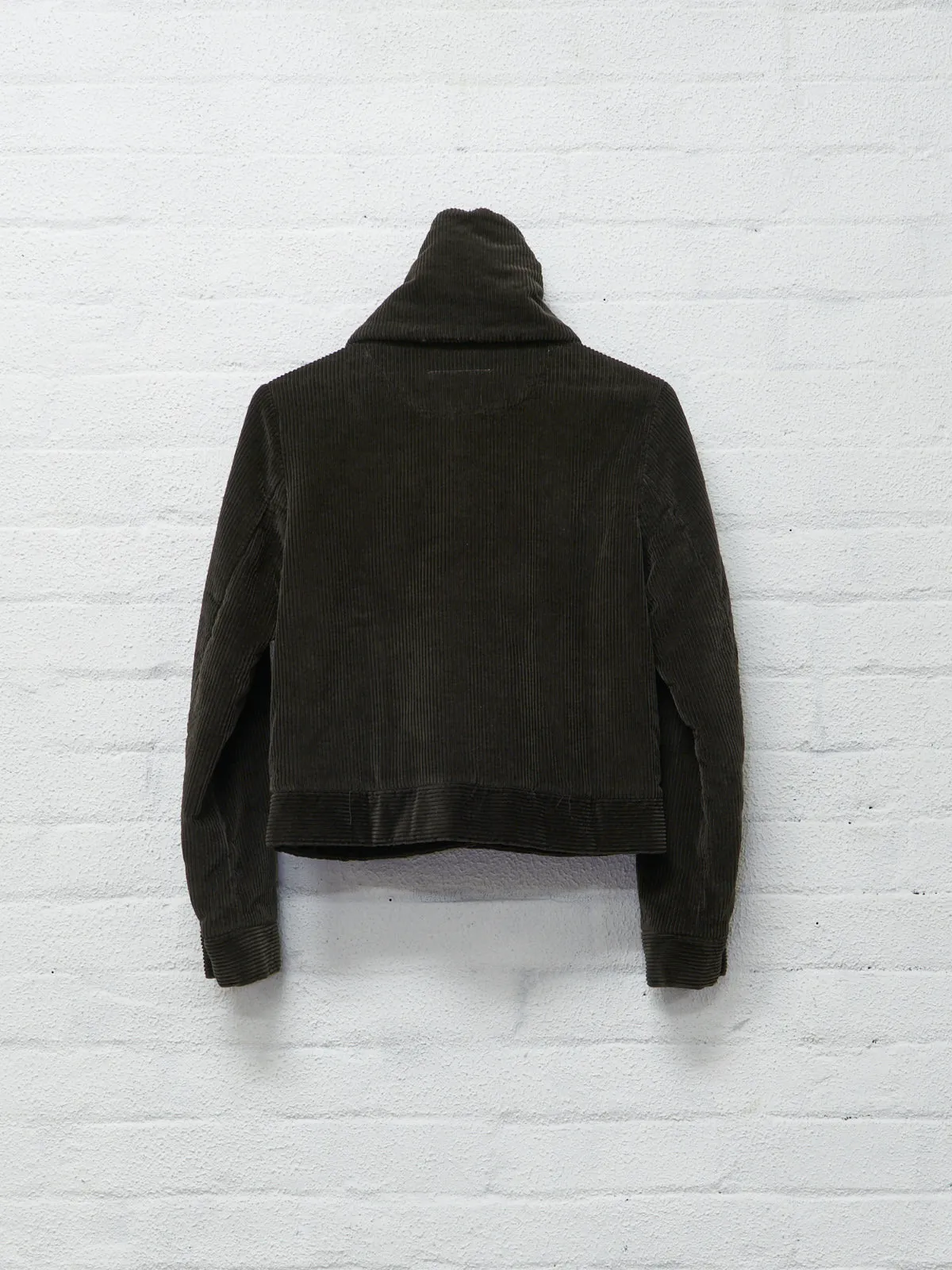 Maison Martin Margiela 6 2000s brown corduroy neck warmer "SHORT" jacket - sz 40