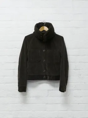 Maison Martin Margiela 6 2000s brown corduroy neck warmer "SHORT" jacket - sz 40
