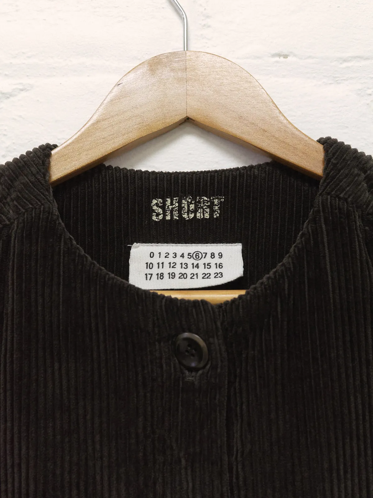 Maison Martin Margiela 6 2000s brown corduroy neck warmer "SHORT" jacket - sz 40