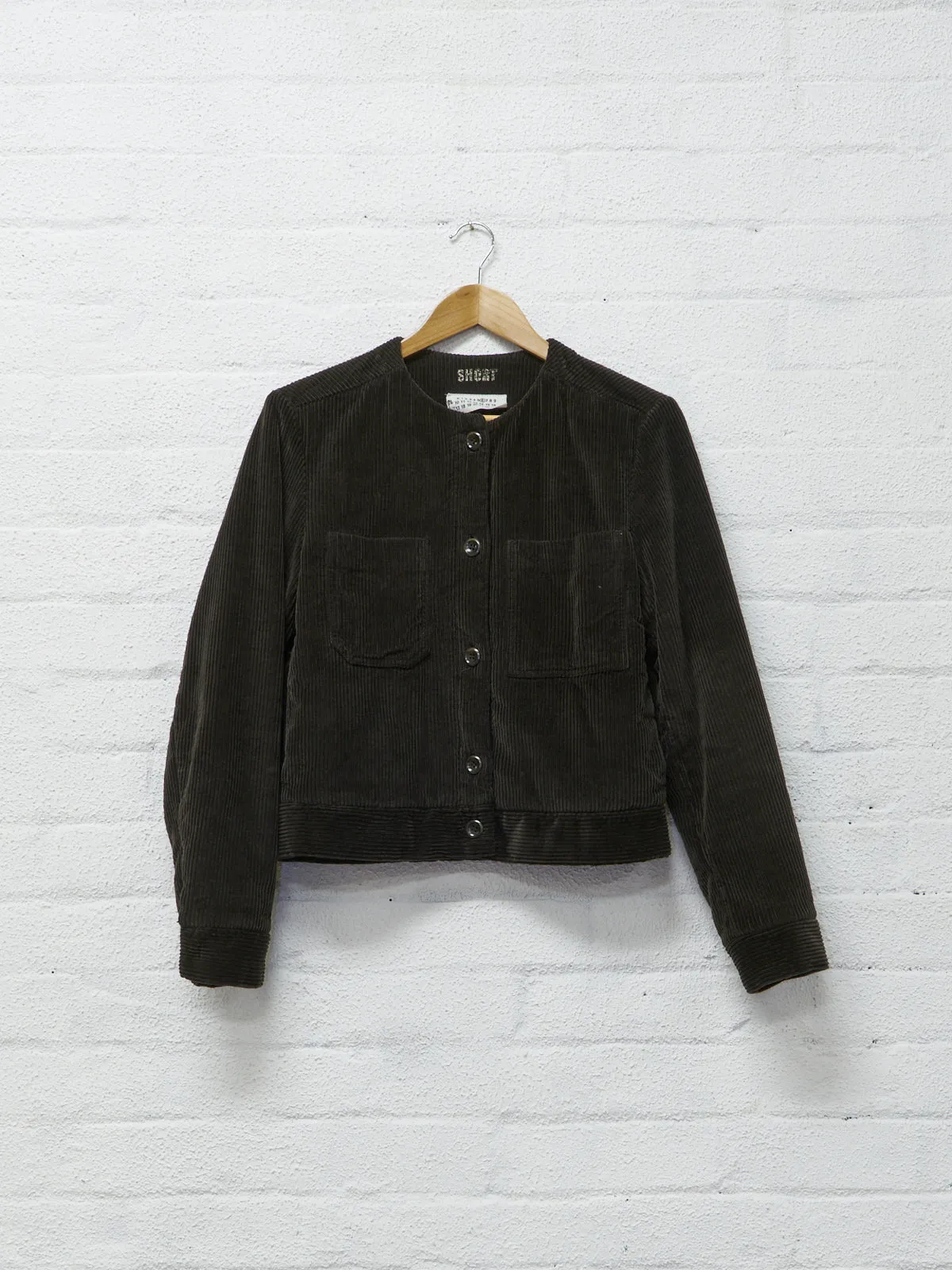 Maison Martin Margiela 6 2000s brown corduroy neck warmer "SHORT" jacket - sz 40