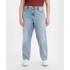 New - Levi's Women's Plus Size Mid-Rise '94 Baggy Straight Jeans - Light Indigo Worn In 20