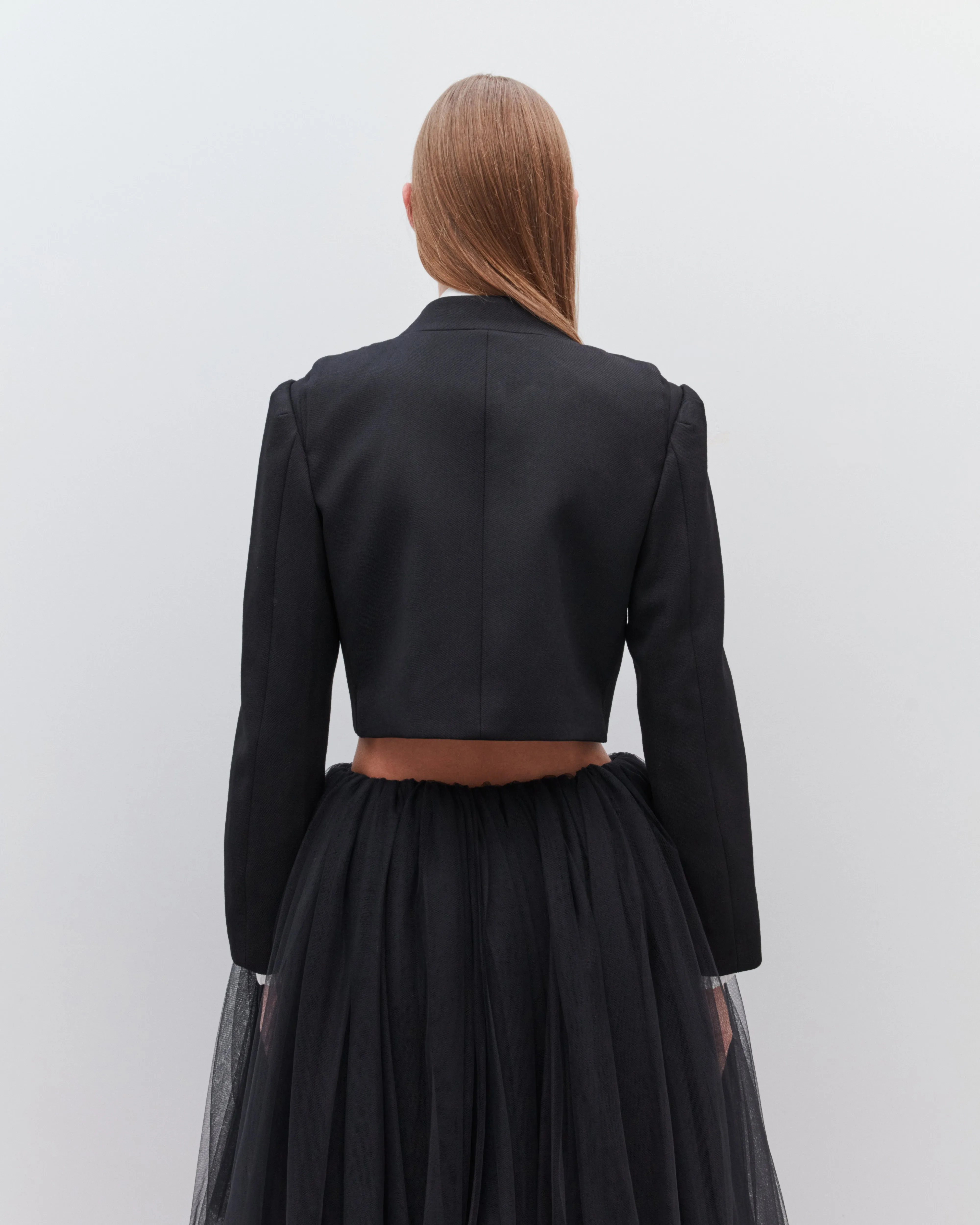 Noir Kei Ninomiya - Women's Wool Cropped Jacket - (Black)