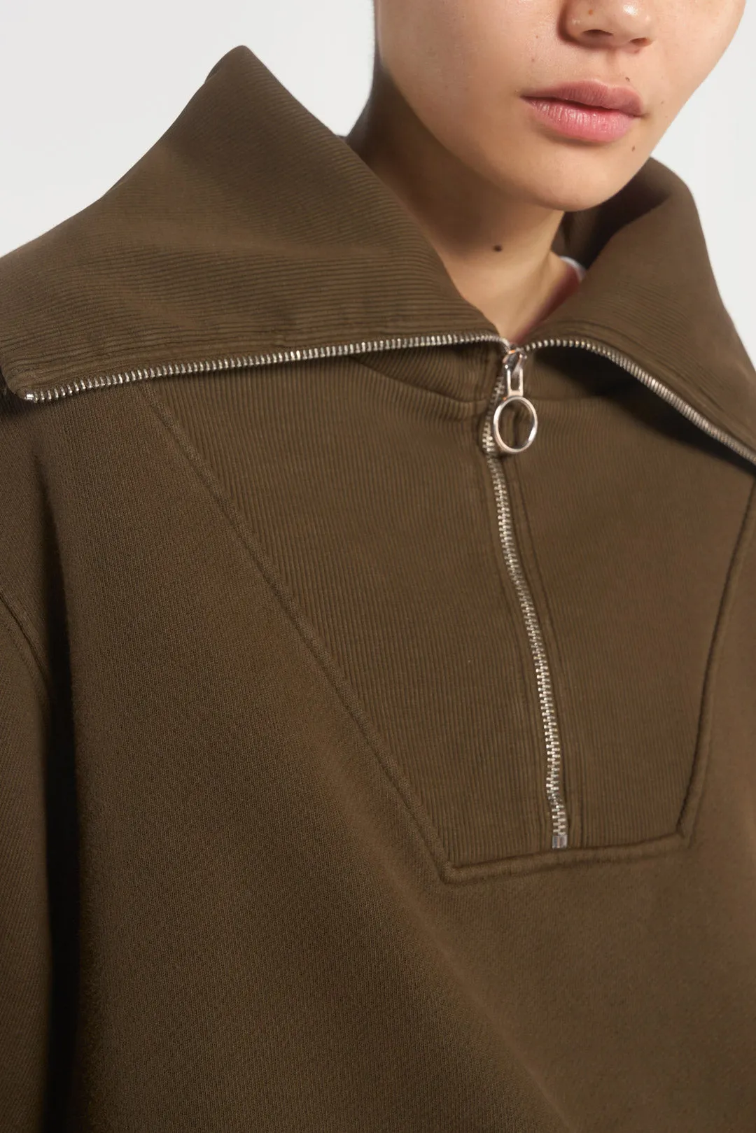 NTRLS Mocha Quarter Zip Sweatshirt