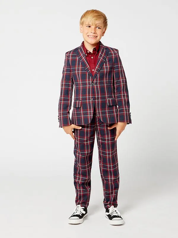 One Friday Red And Blue Check Pattern Blazer