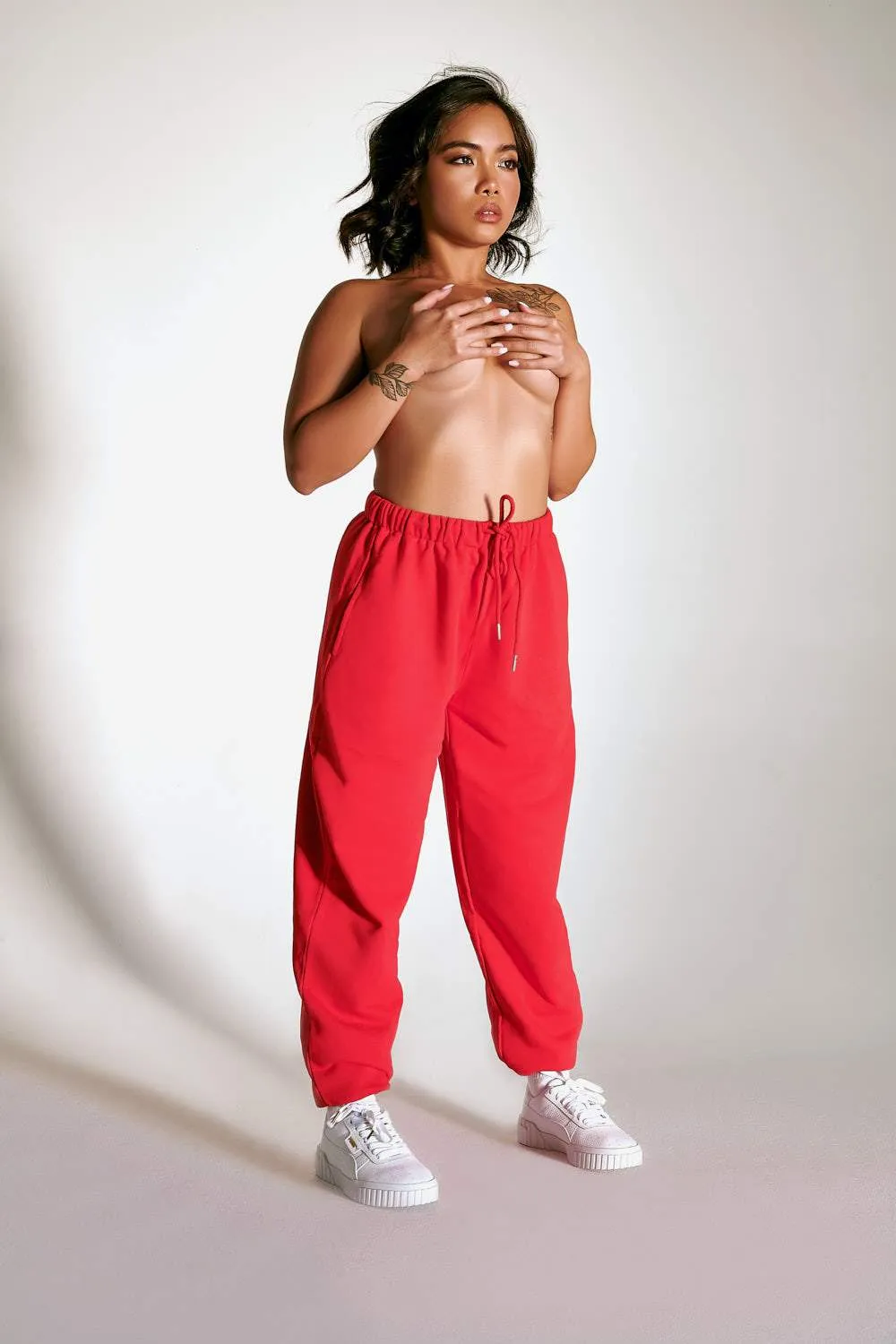 Oversized Jogger Bottoms - Jalapeño