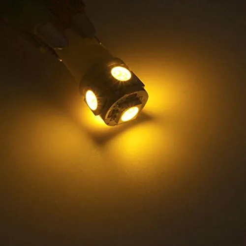 Partsam 5X Cab Marker Light Marker 1313A Amber Lens   5X Amber T10 LED Bulbs   Base Compatible with /Dually Suburban Blazer C1500 C2500 C3500 K1500 K2500 K3500 1969 - 1987 Pickup Trucks