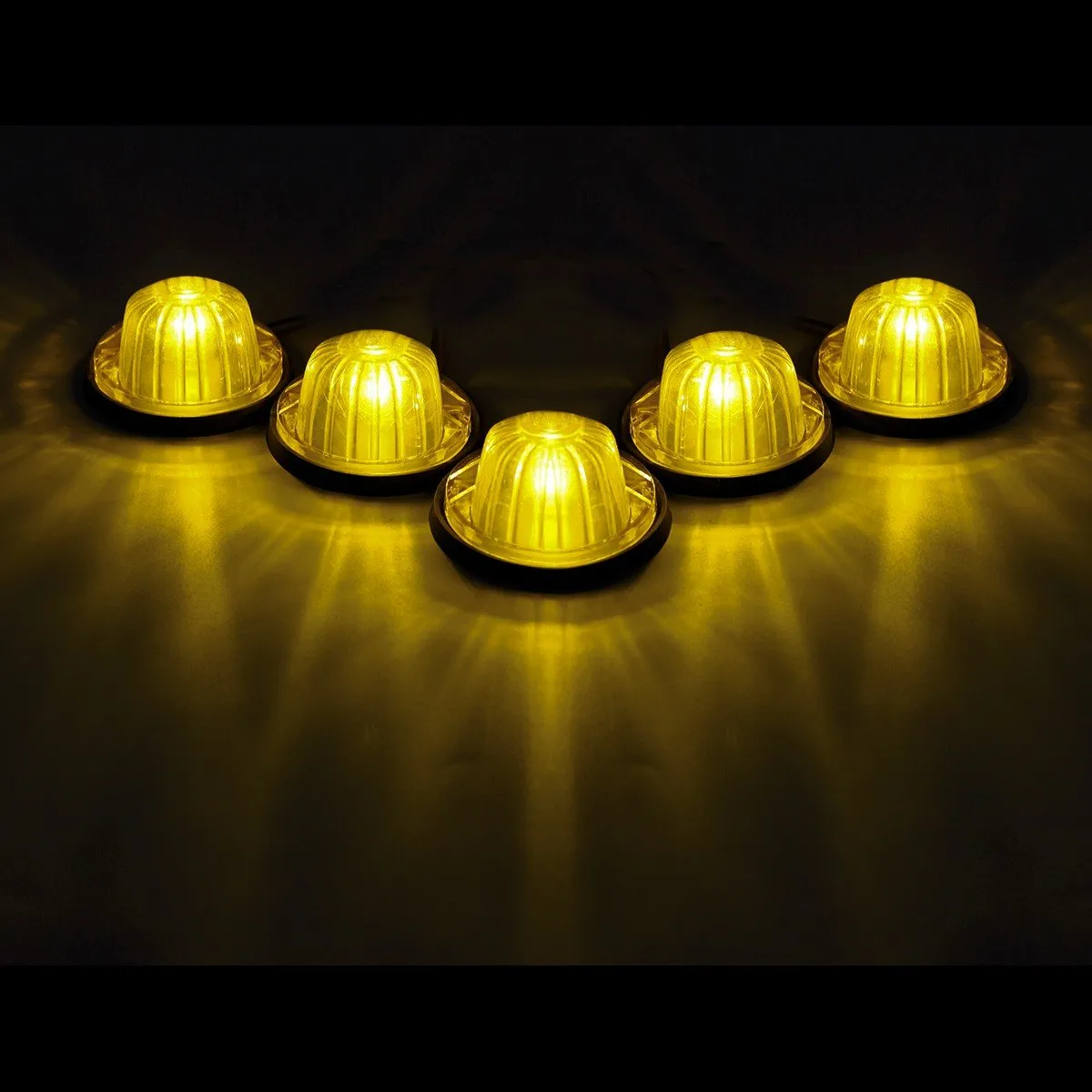 Partsam 5X Cab Marker Light Marker 1313A Amber Lens   5X Amber T10 LED Bulbs   Base Compatible with /Dually Suburban Blazer C1500 C2500 C3500 K1500 K2500 K3500 1969 - 1987 Pickup Trucks