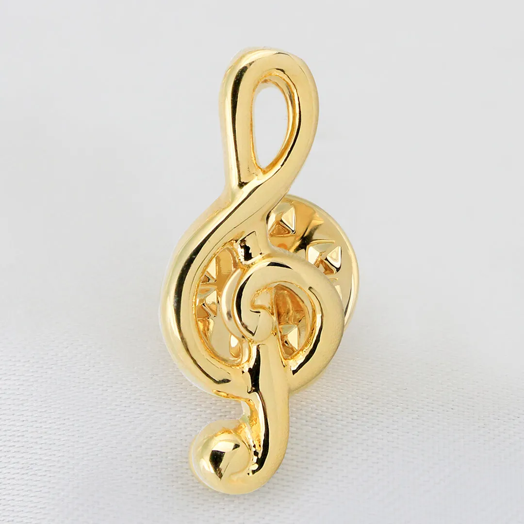Peluche Golden Symbol of Musi Cufflink and Lapel Pin Set