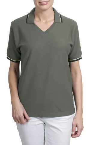 Port Authority Signature - Ladies Cool Mesh Sport Shirt with Tipping Stripe Trim.  L431
