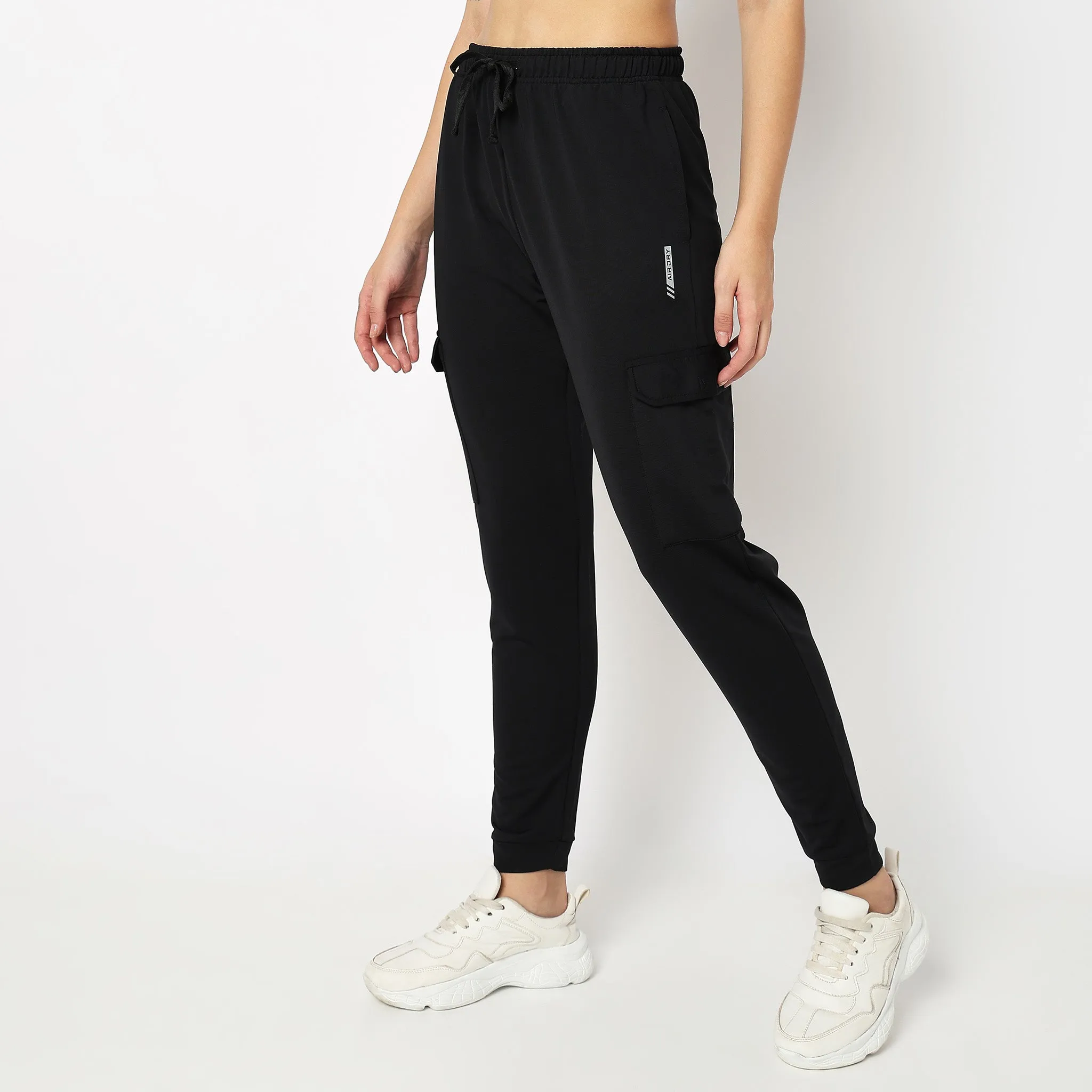 Regular Fit Solid High Rise Joggers