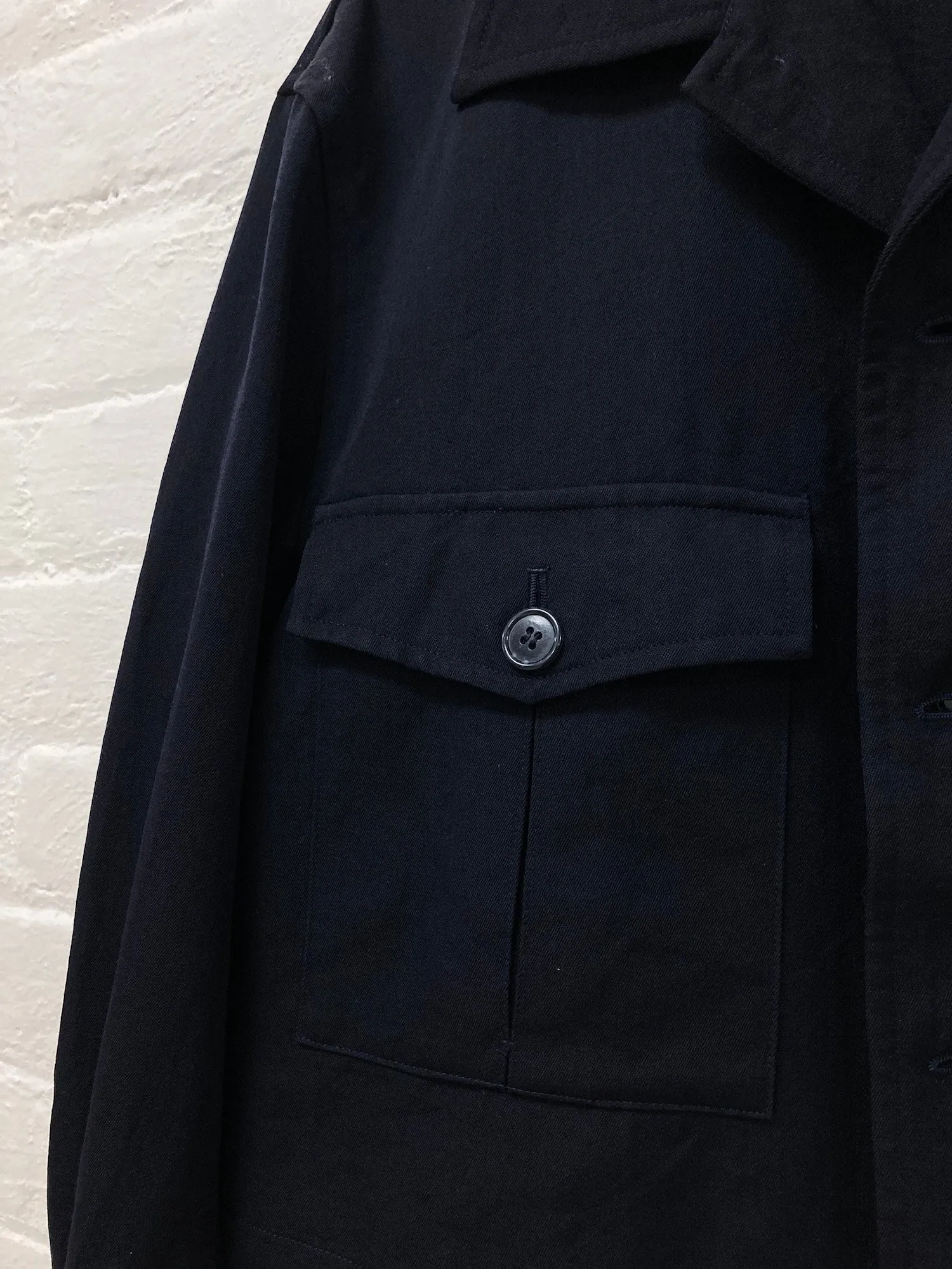 Robe de Chambre Comme des Garcons 1980s dark navy wool cropped jacket