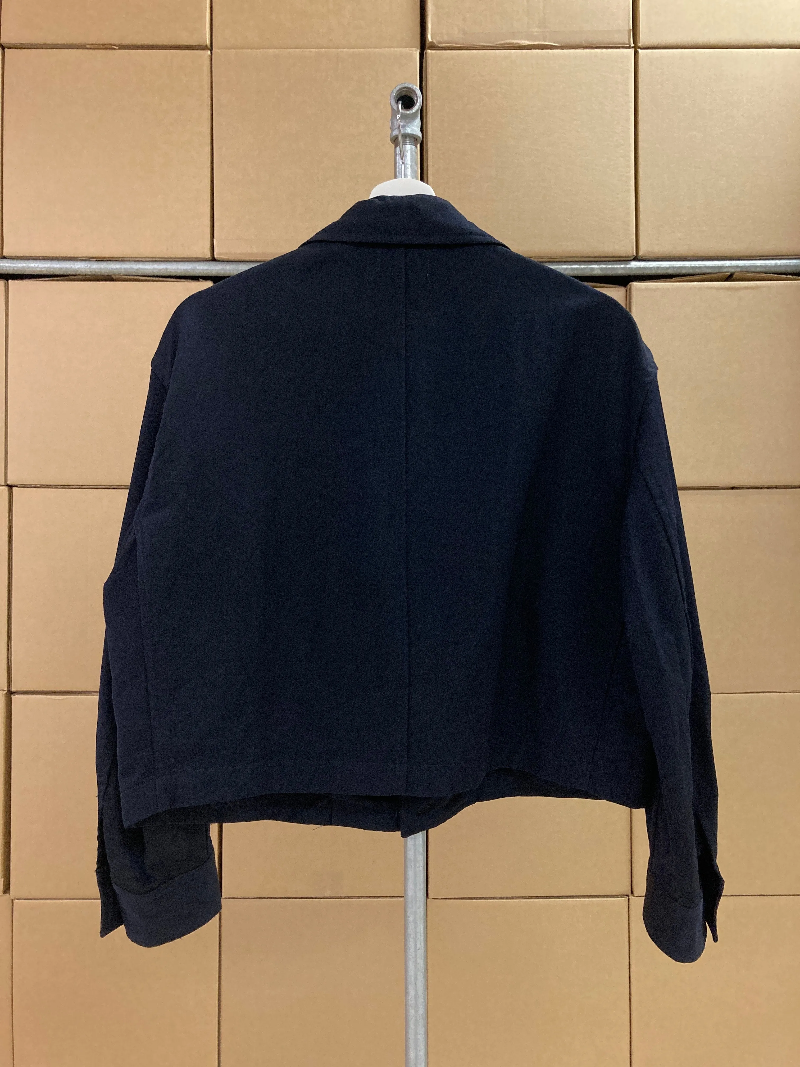 Robe de Chambre Comme des Garcons 1980s dark navy wool cropped jacket