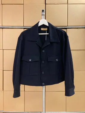 Robe de Chambre Comme des Garcons 1980s dark navy wool cropped jacket