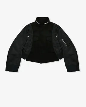 Sacai - Women's Cropped Funnel Neck Jacket - (Black)