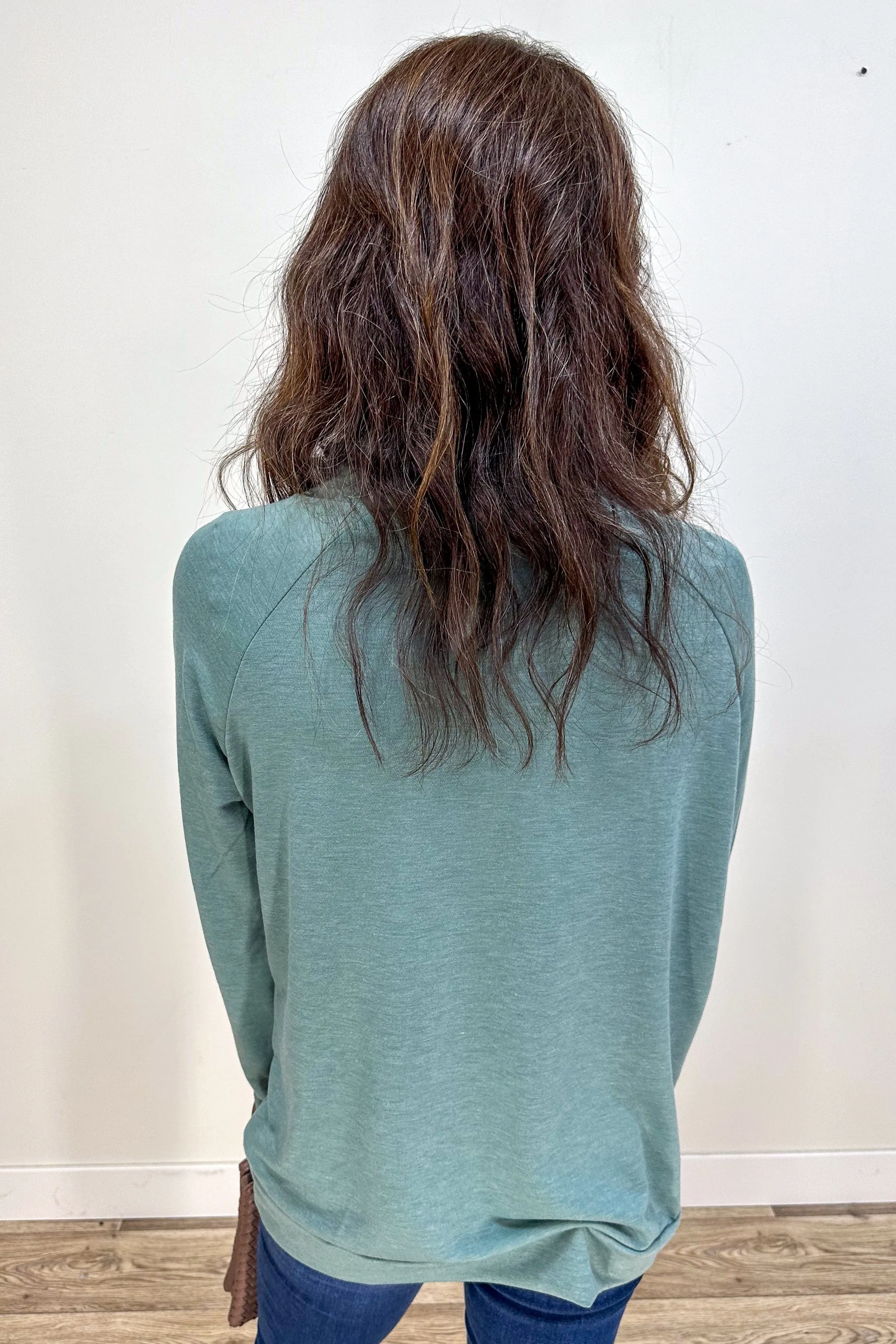 Sage Drawstring French Terry Top