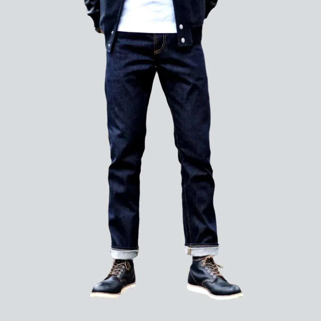 Selvedge raw jeans
 for men