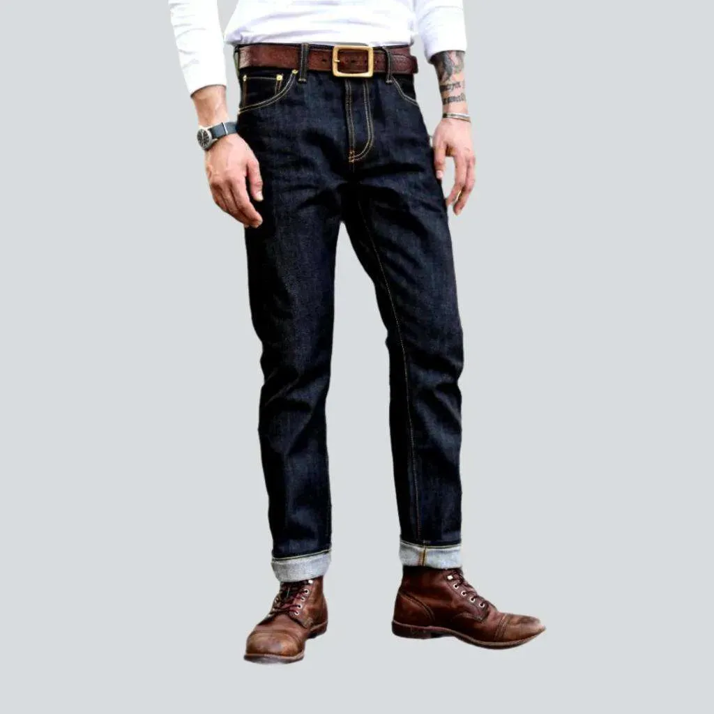 Selvedge raw jeans
 for men