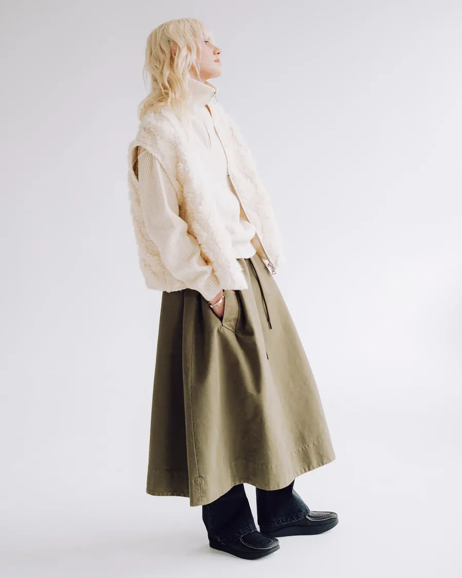 Shawl collar vest Off white