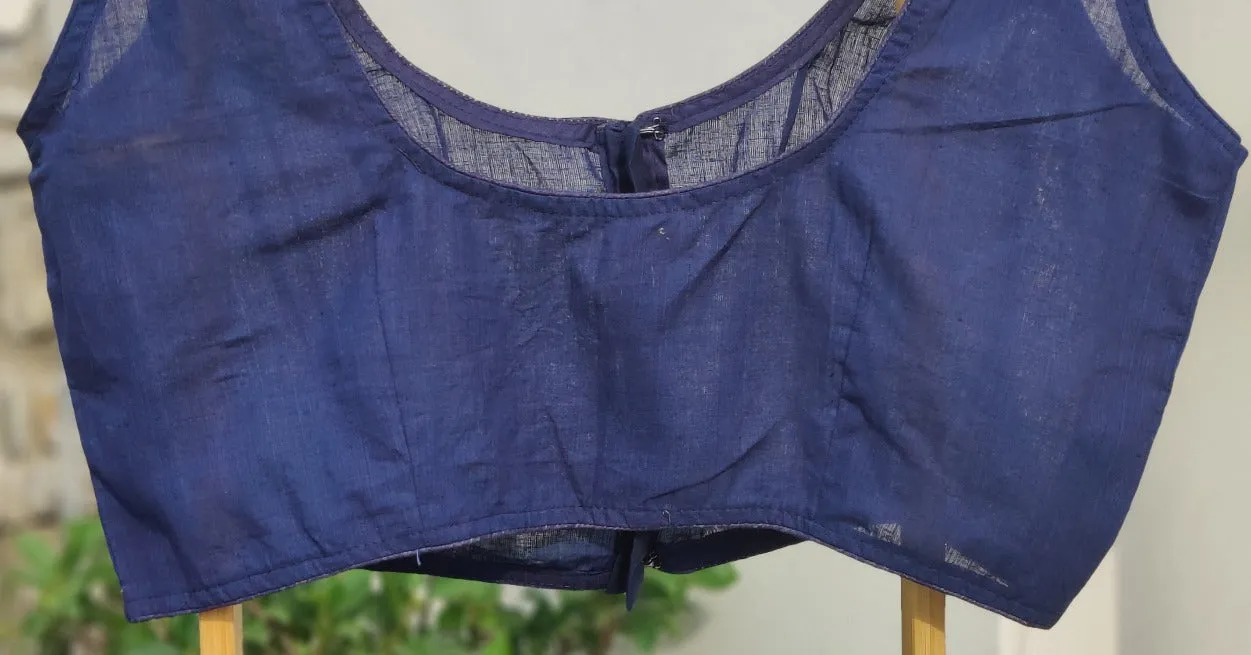 SIMPLE BLUE SLEEVELESS BLOUSE