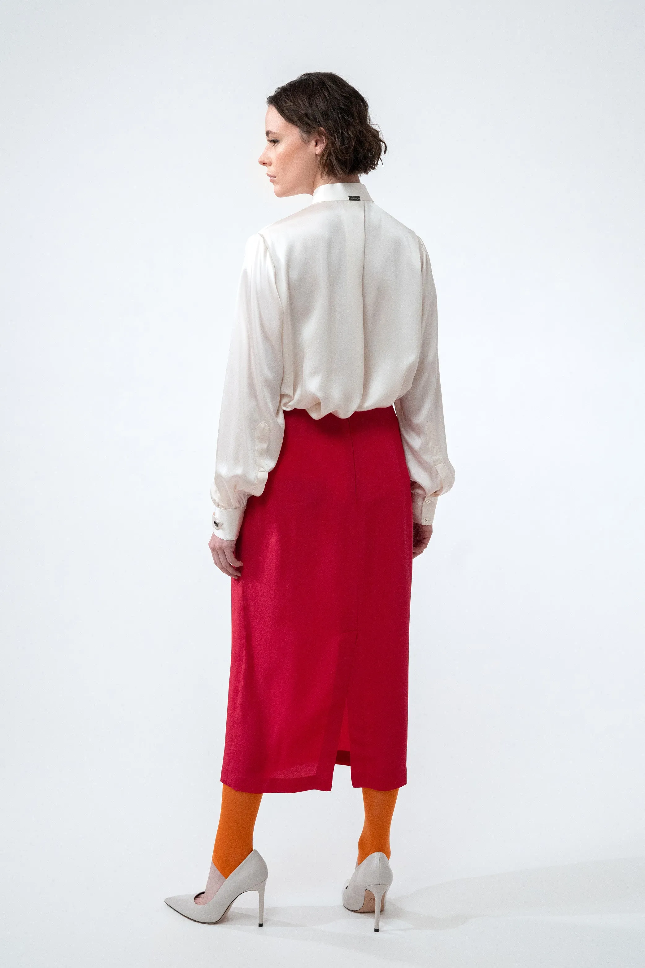 SKY B ivory cream - silk blouse