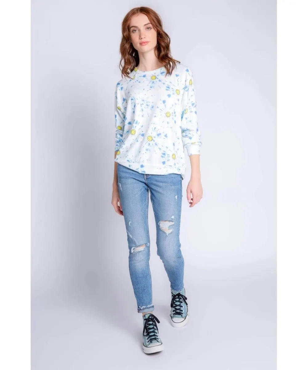 Smiley Tie Dye Crew Neck
