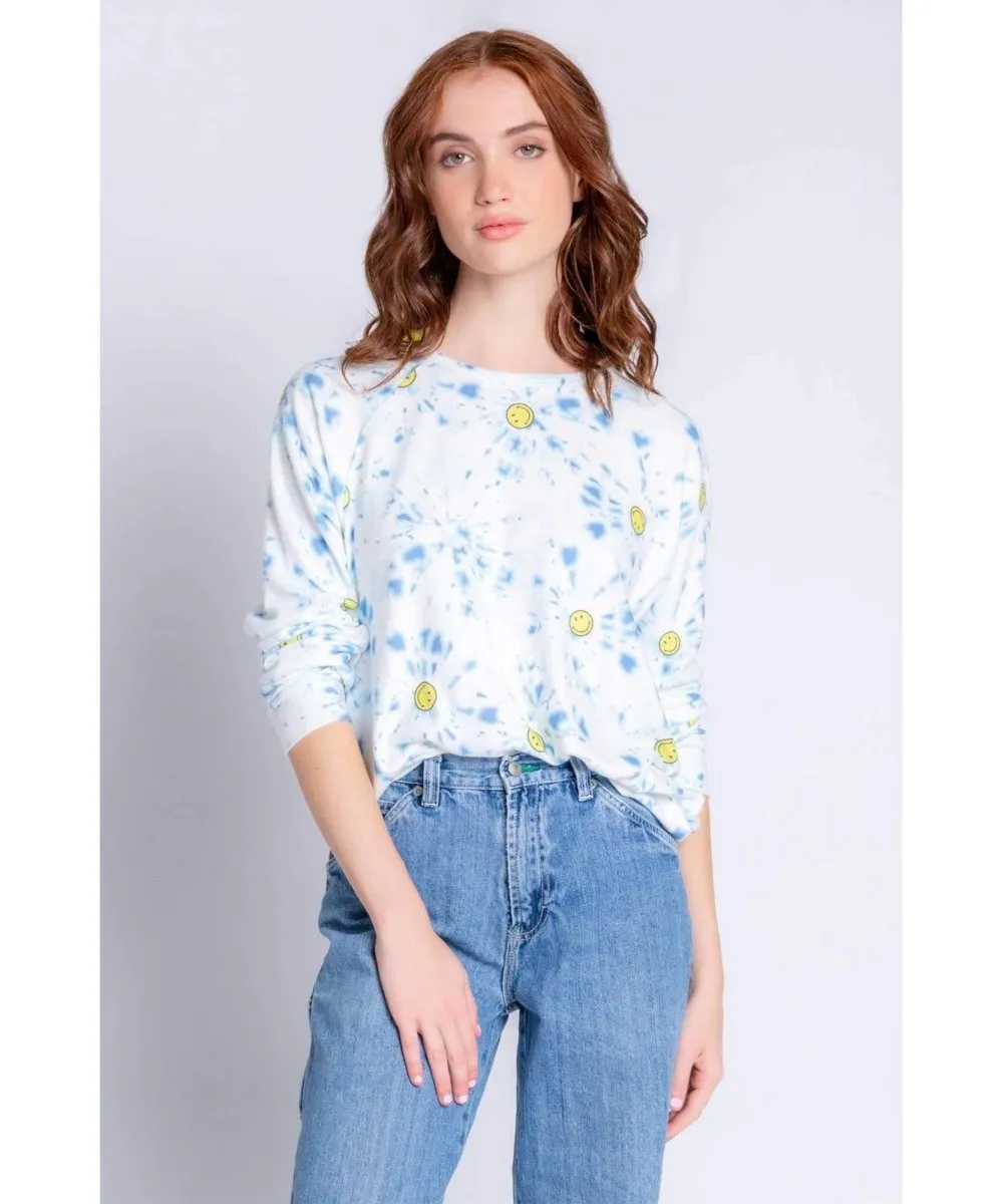 Smiley Tie Dye Crew Neck