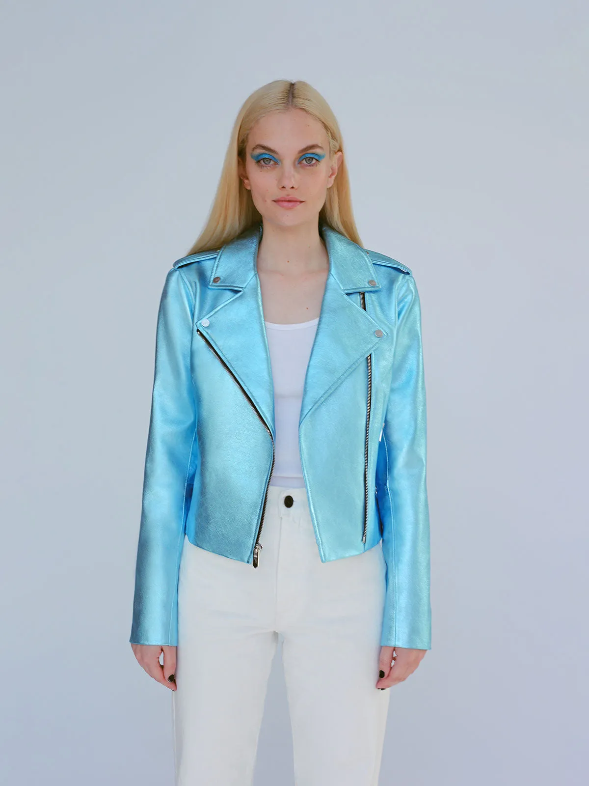 The Metallic Biker Crop
