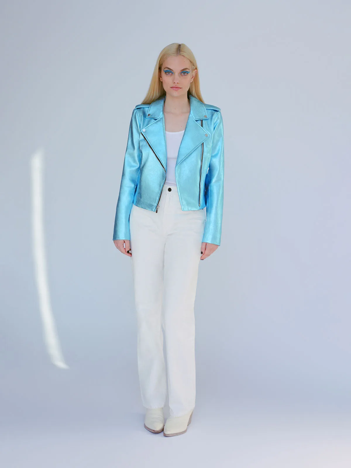 The Metallic Biker Crop