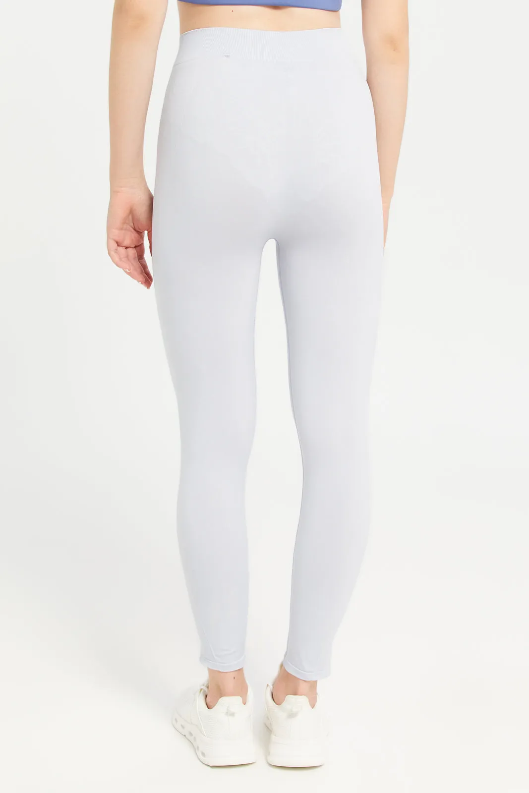 Women Lilac Perfomance Active Leggings Badge Detailing